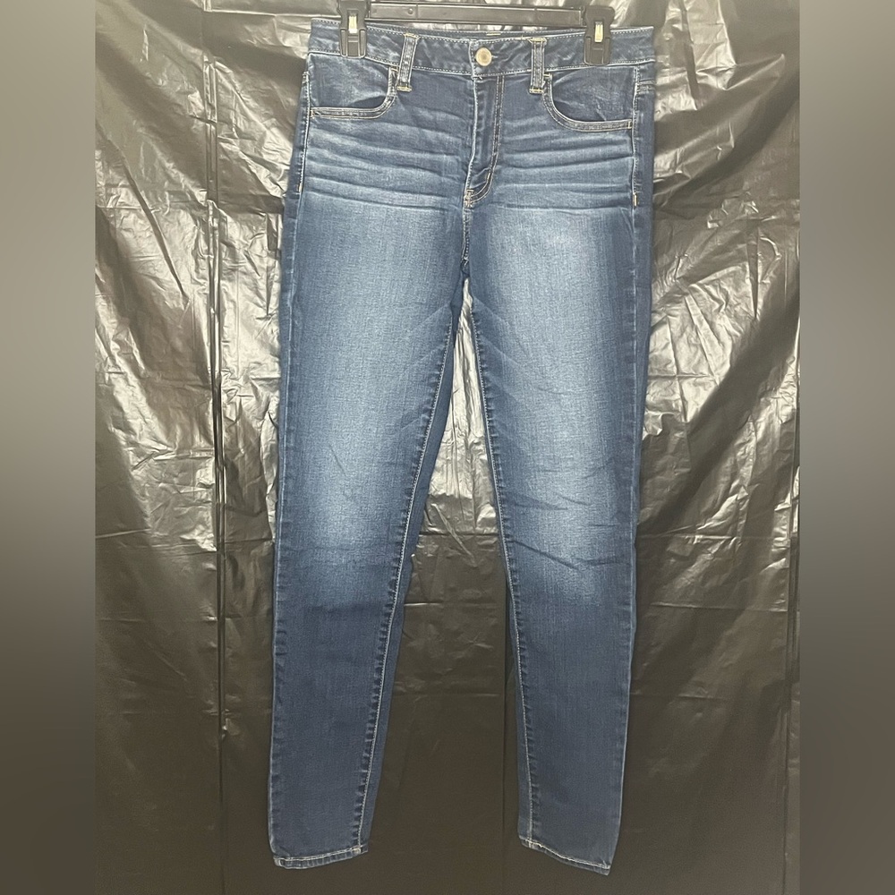 American Eagle Outfitters Women's Dark Blue High Rise Super Stretch Jeggings